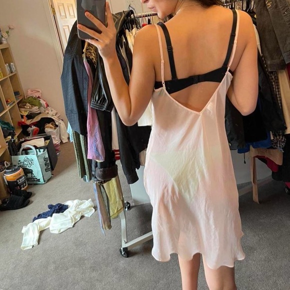 Elegant Lace Slip Dress in Cream - Picture 3 of 4